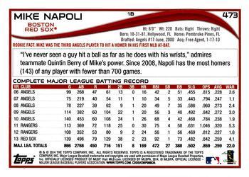 2014 Topps - Blue #473 Mike Napoli Back