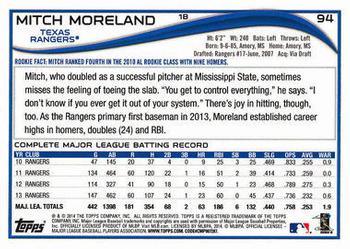 2014 Topps - Green #94 Mitch Moreland Back