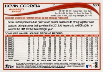 2014 Topps - Green #120 Kevin Correia Back
