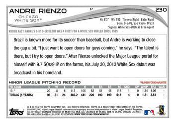 2014 Topps - Green #230 Andre Rienzo Back