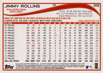 2014 Topps - Green #312 Jimmy Rollins Back