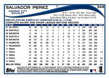 2014 Topps - Green #348 Salvador Perez Back