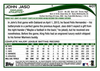 2014 Topps - Green #407 John Jaso Back
