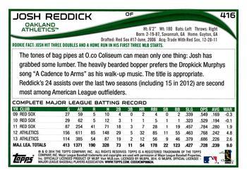 2014 Topps - Green #416 Josh Reddick Back