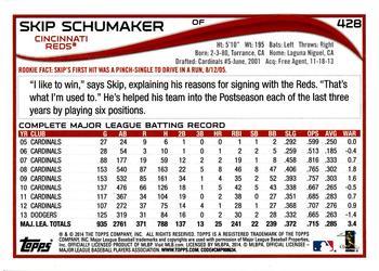 2014 Topps - Green #428 Skip Schumaker Back