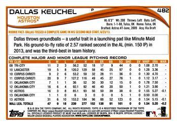 2014 Topps - Green #482 Dallas Keuchel Back