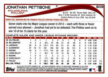 2014 Topps - Green #609 Jonathan Pettibone Back