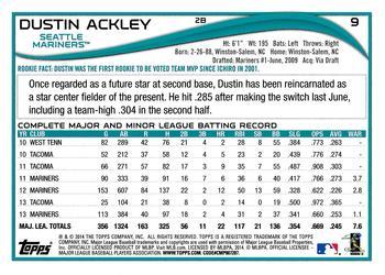 2014 Topps - Yellow #9 Dustin Ackley Back