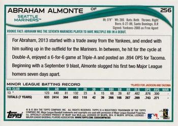 2014 Topps - Yellow #256 Abraham Almonte Back