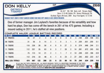 2014 Topps - Yellow #268 Don Kelly Back