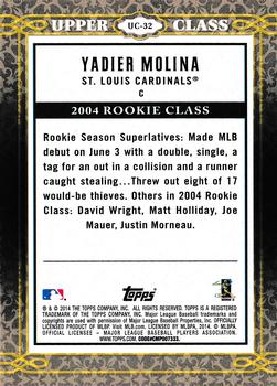 2014 Topps - Upper Class #UC-32 Yadier Molina Back