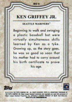 2014 Topps - Before They Were Great #BG-6 Ken Griffey Jr. Back