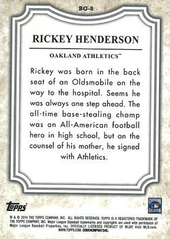 2014 Topps - Before They Were Great #BG-8 Rickey Henderson Back