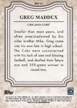 2014 Topps - Before They Were Great #BG-12 Greg Maddux Back