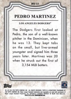 2014 Topps - Before They Were Great #BG-13 Pedro Martinez Back
