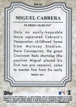 2014 Topps - Before They Were Great #BG-29 Miguel Cabrera Back
