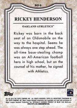 2014 Topps - Before They Were Great Gold #BG-8 Rickey Henderson Back