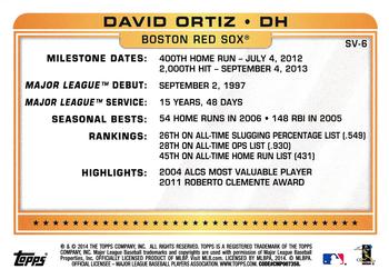 2014 Topps - Super Veteran #SV-6 David Ortiz Back