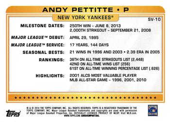 2014 Topps - Super Veteran #SV-10 Andy Pettitte Back