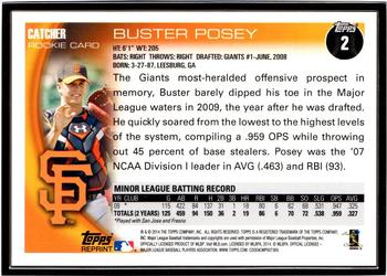 2014 Topps - Rookie Reprints Framed Black #2 Buster Posey Back