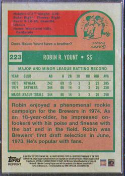 2014 Topps - Rookie Reprints Framed Black #223 Robin Yount Back