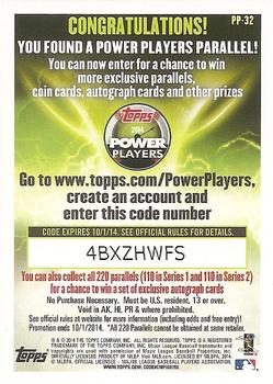 2014 Topps - Power Players #PP-32 Jason Kipnis Back