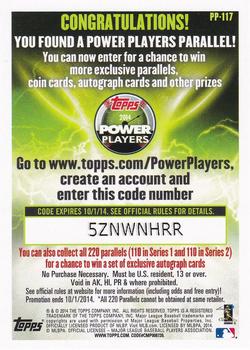 2014 Topps - Power Players #PP-117 Adam Wainwright Back