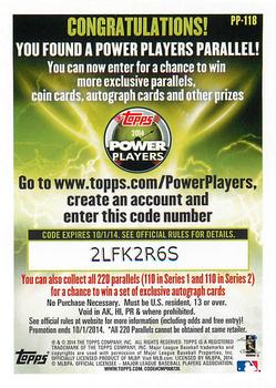 2014 Topps - Power Players #PP-118 Brad Miller Back