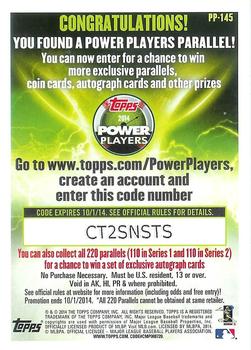 2014 Topps - Power Players #PP-145 Ian Kinsler Back