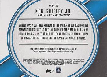 2014 Topps - All Rookie Cup Team Autographs #RCTA-KG Ken Griffey Jr. Back
