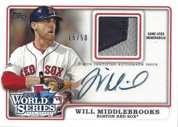 2014 Topps - World Champion Autograph Relics #WCAR-WM Will Middlebrooks Front