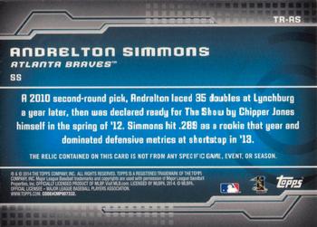 2014 Topps - Trajectory Relics #TR-AS Andrelton Simmons Back