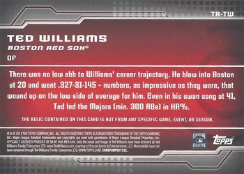 2014 Topps - Trajectory Relics #TR-TW Ted Williams Back