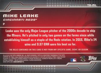 2014 Topps - Trajectory Relics #TR-ML Mike Leake Back