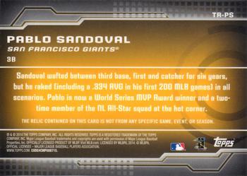 2014 Topps - Trajectory Relics #TR-PS Pablo Sandoval Back