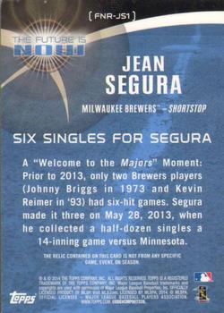 2014 Topps - The Future is Now Relics #FNR-JS1 Jean Segura Back