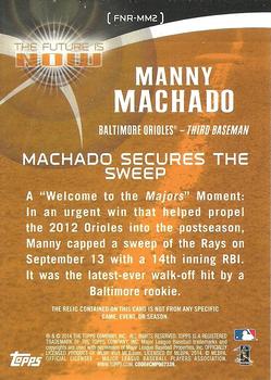 2014 Topps - The Future is Now Relics #FNR-MM2 Manny Machado Back