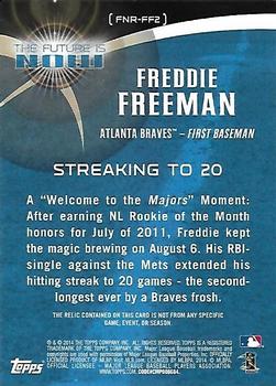 2014 Topps - The Future is Now Relics #FNR-FF2 Freddie Freeman Back