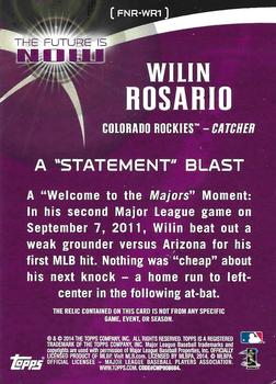 2014 Topps - The Future is Now Relics #FNR-WR1 Wilin Rosario Back