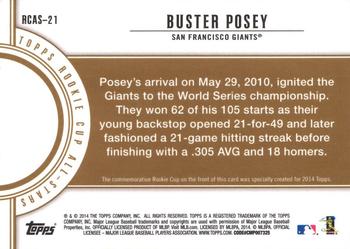 2014 Topps - Rookie Cup All-Stars Commemorative #RCAS-21 Buster Posey Back