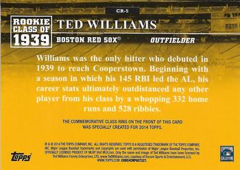2014 Topps - Class Rings Silver #CR-5 Ted Williams Back