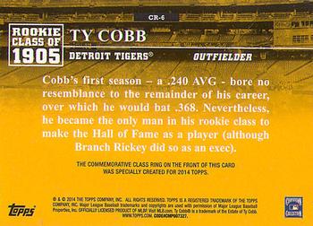 2014 Topps - Class Rings Silver #CR-6 Ty Cobb Back