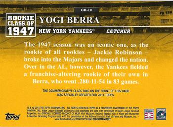 2014 Topps - Class Rings Silver #CR-10 Yogi Berra Back