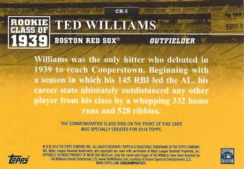 2014 Topps - Class Rings Gold #CR-5 Ted Williams Back
