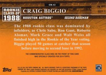 2014 Topps - Class Rings Gold #CR-43 Craig Biggio Back