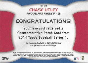 2014 Topps - Commemorative Patches #CP-23 Chase Utley Back