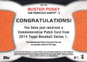 2014 Topps - Commemorative Patches #CP-24 Buster Posey Back