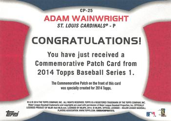 2014 Topps - Commemorative Patches #CP-25 Adam Wainwright Back