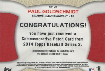 2014 Topps - Commemorative Patches #CP-29 Paul Goldschmidt Back