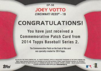 2014 Topps - Commemorative Patches #CP-50 Joey Votto Back